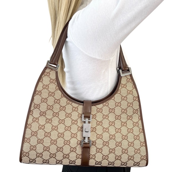 GUCCI Vintage Jackie Bardot Cloth & Leather Trimmed Bag - Picture 16 of 16